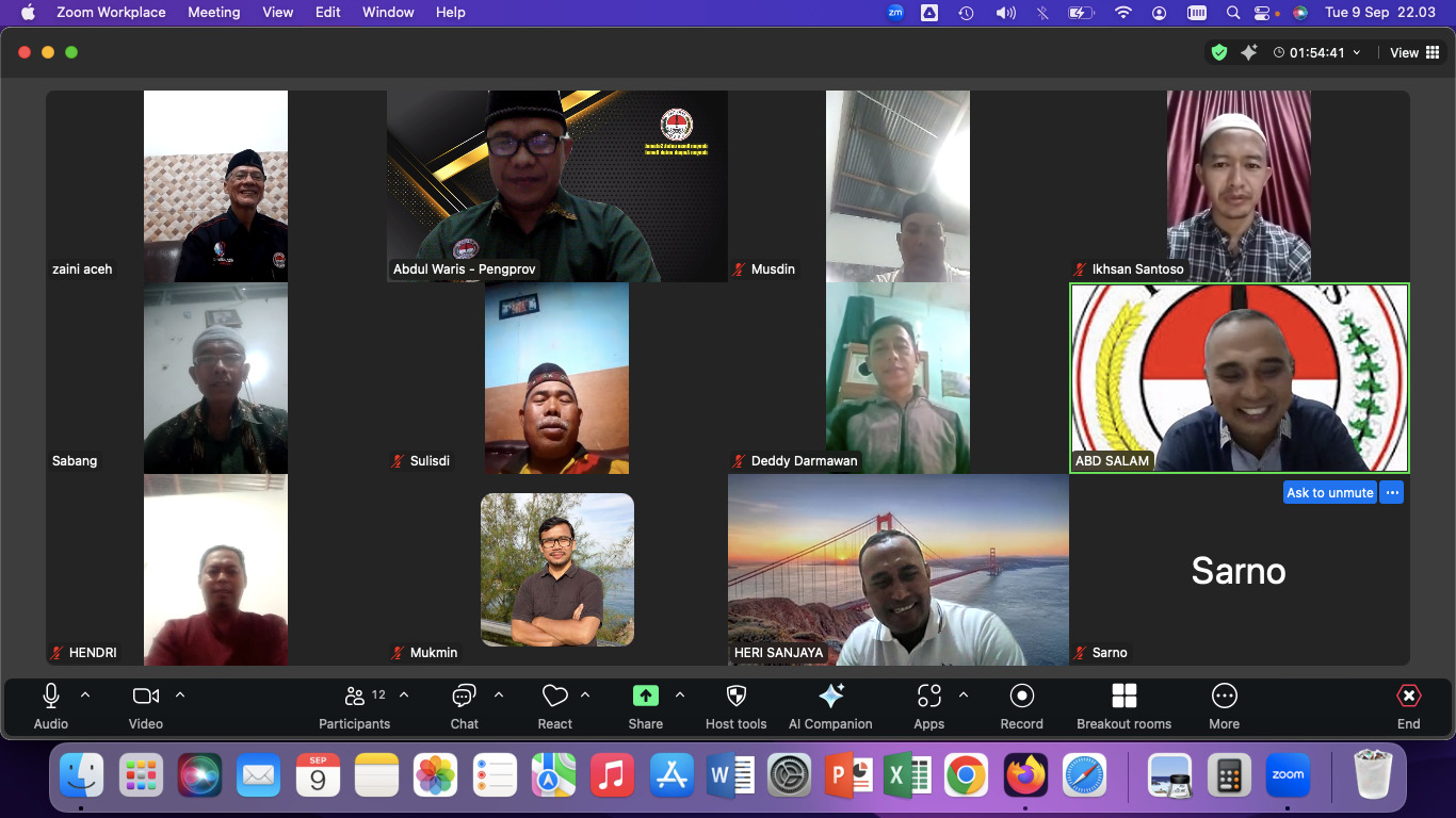 PERSINAS ASAD Aceh Gelar Konsolidasi Daring Bahas Persiapan Rakerprov 2025